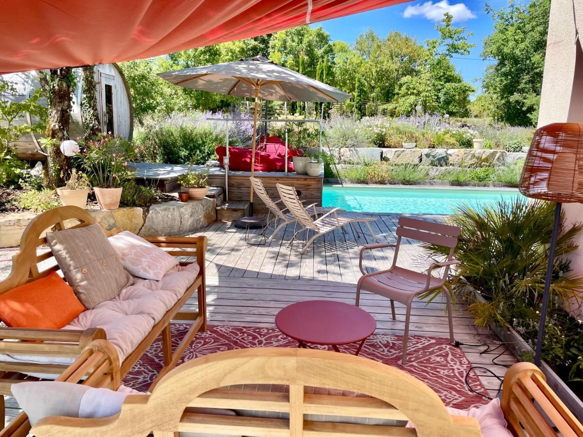 Maison D'Hotes De Charme Le Clos De La Fontaine Piscine & Spa Labastide-Marnhac Bagian luar foto